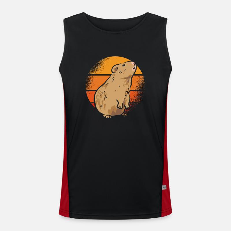 Mignon Cochon d’Inde Retro Sun Débardeur respirant contrasté Homme 