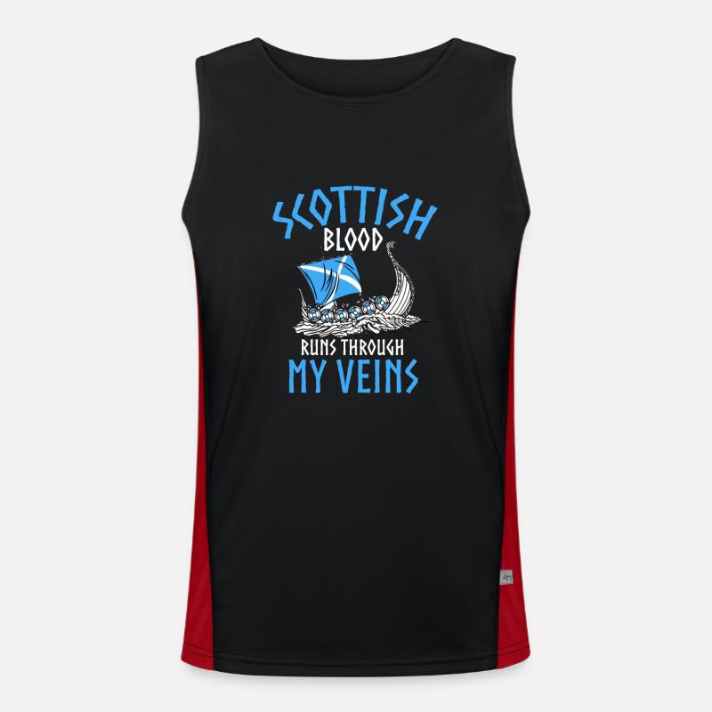 Scottish Blood Runs Through My Veins Men's Functional Contrast Tank Top 