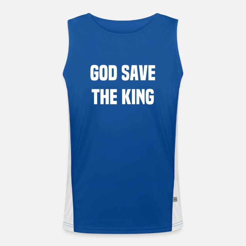 God save the king Funktionelles Kontrast-Tank Top für Männer 