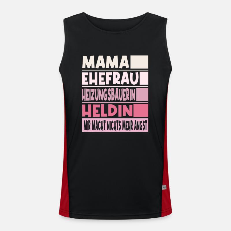 Heizungsbauerin Mama Ehefrau Heldin Funktionelles Kontrast-Tank Top für Männer 
