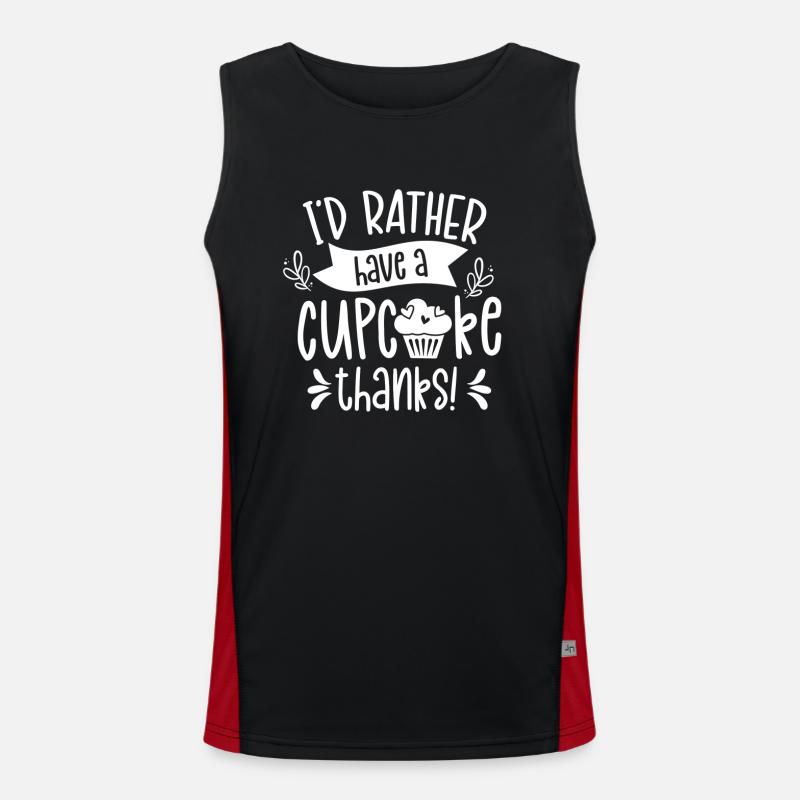 Ich Hätte Lieber Einen Cupcake Danke Süß Cupcakes Funktionelles Kontrast-Tank Top für Männer 