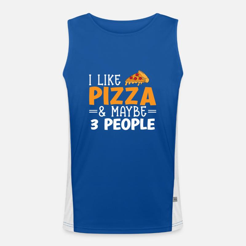 Pizza Essen Pizzeria Pizzastück Pizzabäcker Funktionelles Kontrast-Tank Top für Männer 