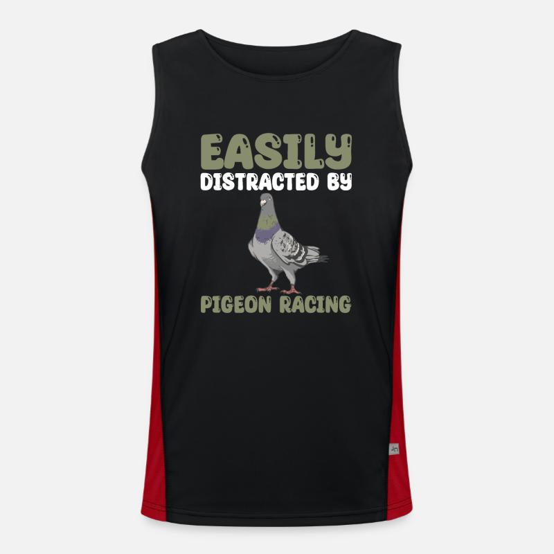 pigeon racing gift Men's Functional Contrast Tank Top 