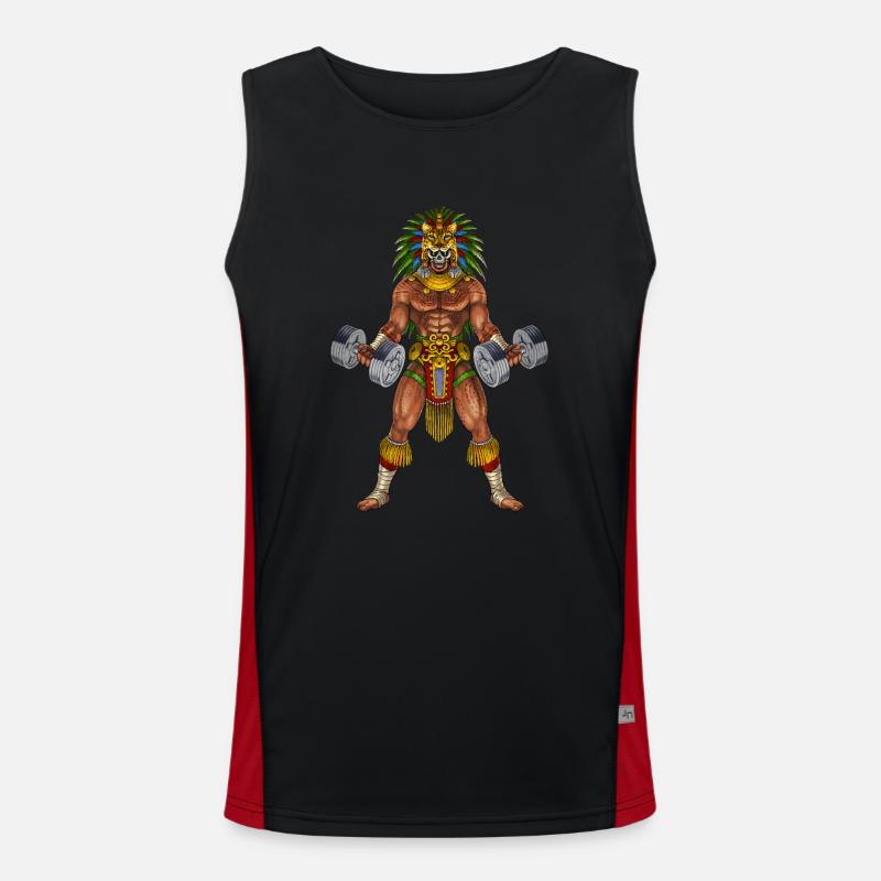 Aztekischer Krieger Bodybuilder Funktionelles Kontrast-Tank Top für Männer 