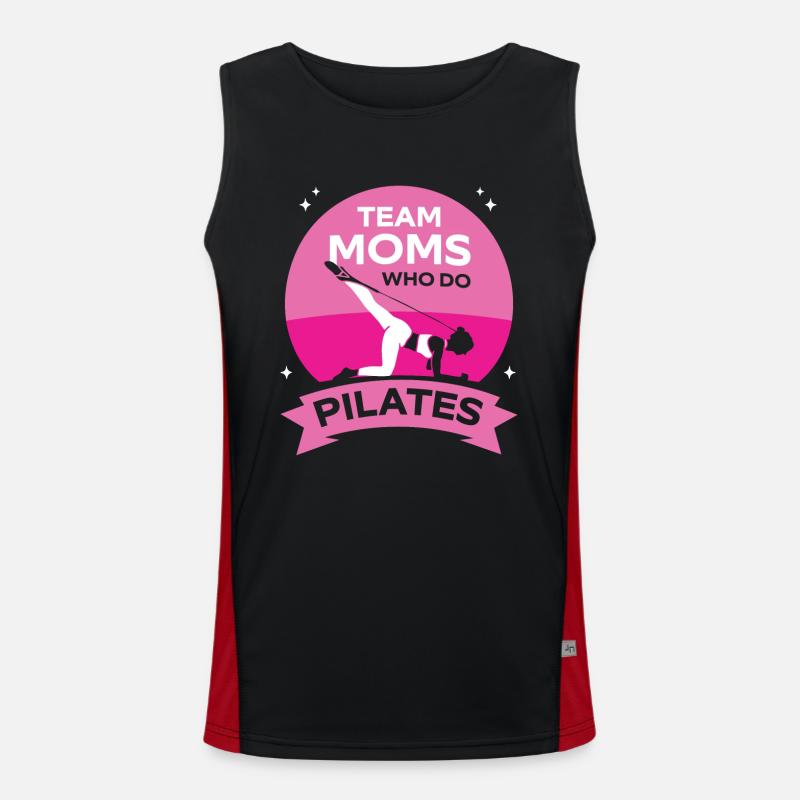 Team Mütter Die Pilates Machen Mami Mutter Mama Funktionelles Kontrast-Tank Top für Männer 