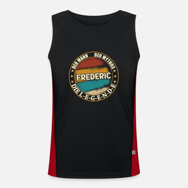 Frederic Vorname Name Geburtstag Funktionelles Kontrast-Tank Top für Männer 