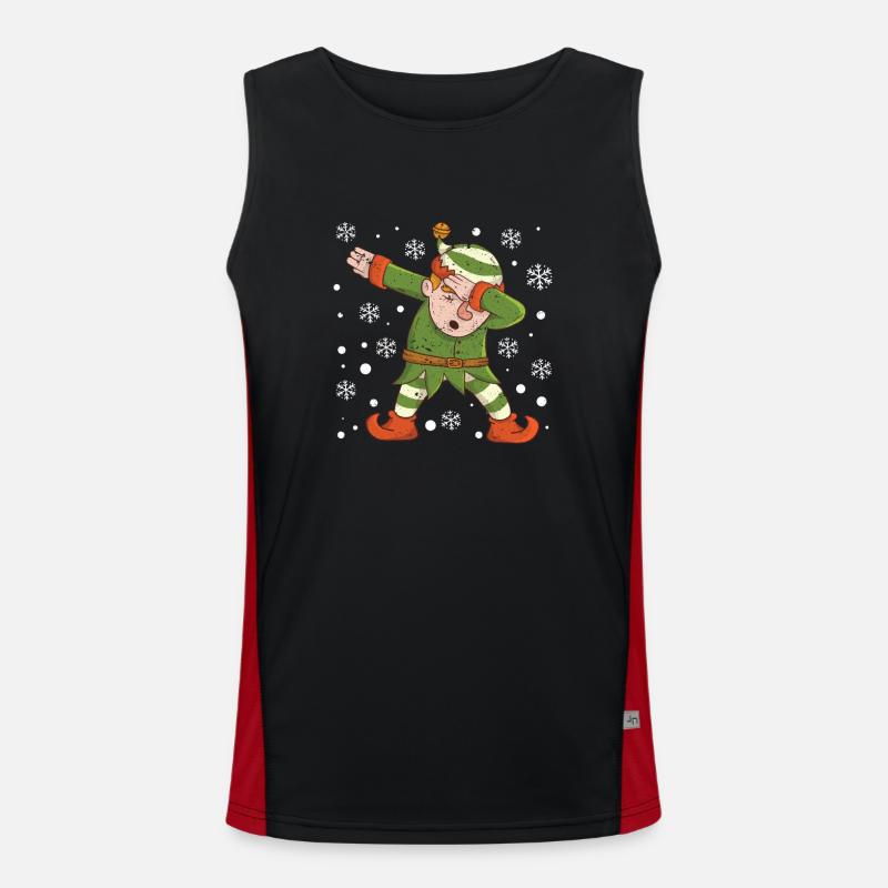 Noël Dabbing Elf Squad Dab Dance Noël Débardeur respirant contrasté Homme 