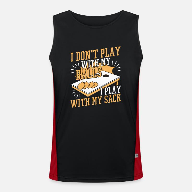 Cornhole Bean Bag Cornhole Spieler Funktionelles Kontrast-Tank Top für Männer 