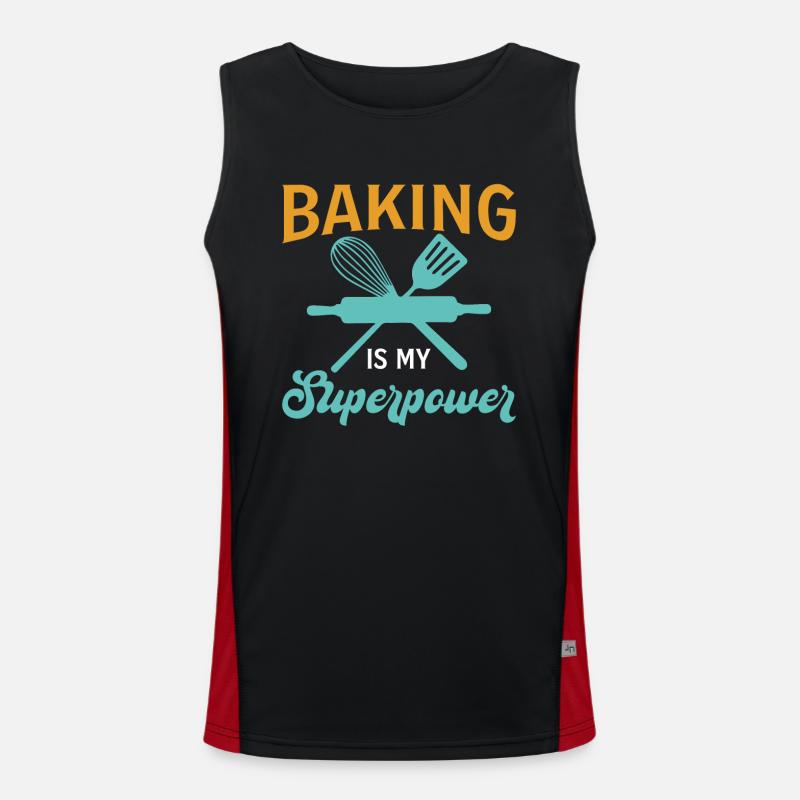 Baking Is My Superpower - Baker Funktionelles Kontrast-Tank Top für Männer 