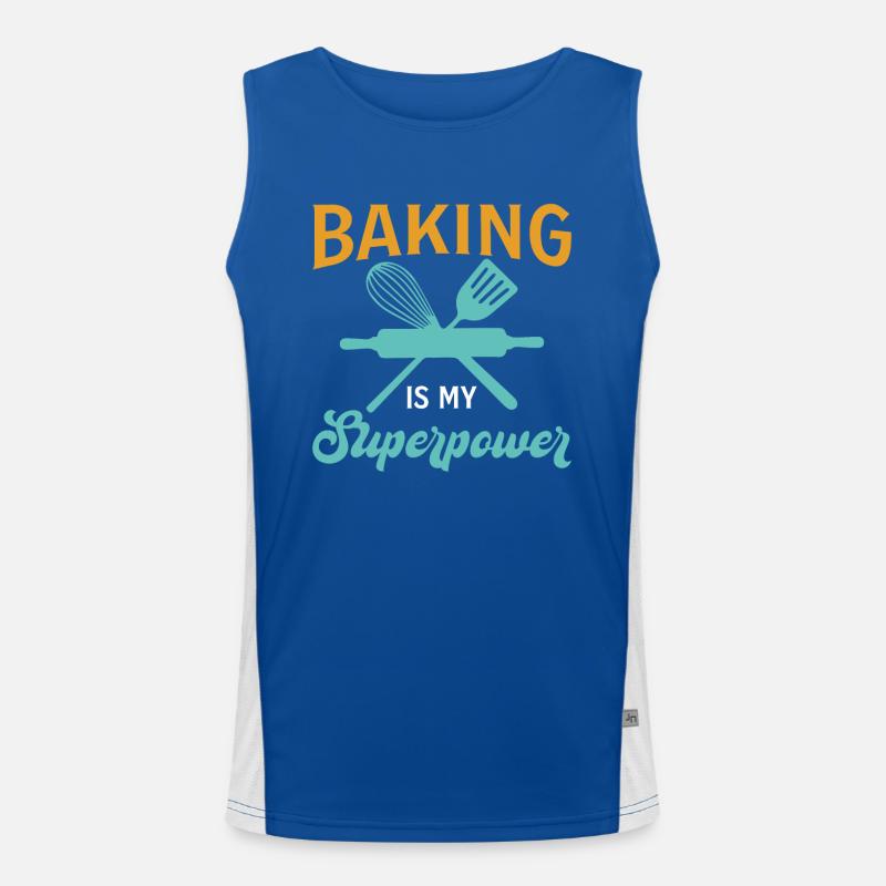 Baking Is My Superpower - Baker Funktionelles Kontrast-Tank Top für Männer 