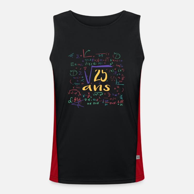 Square root 25 years - Men's Functional Contrast Tank Top - black/red