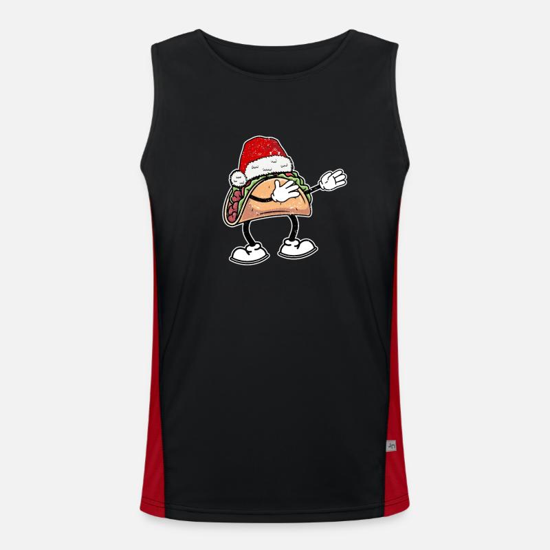 Dabbing Taco Père Noël Noël Dab Danse Débardeur respirant contrasté Homme 