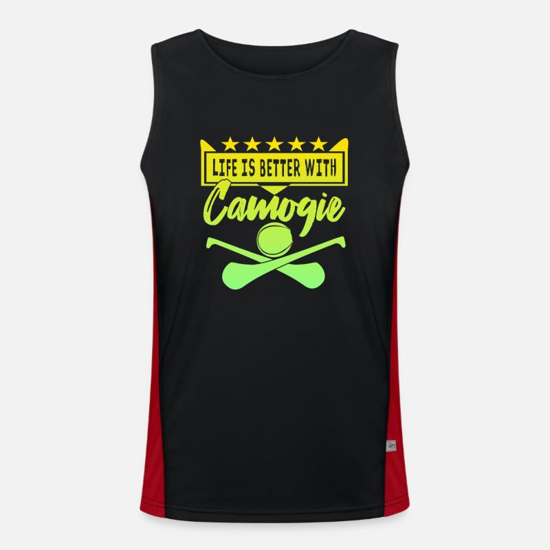 La vie est meilleure avec Camogie Débardeur respirant contrasté Homme 