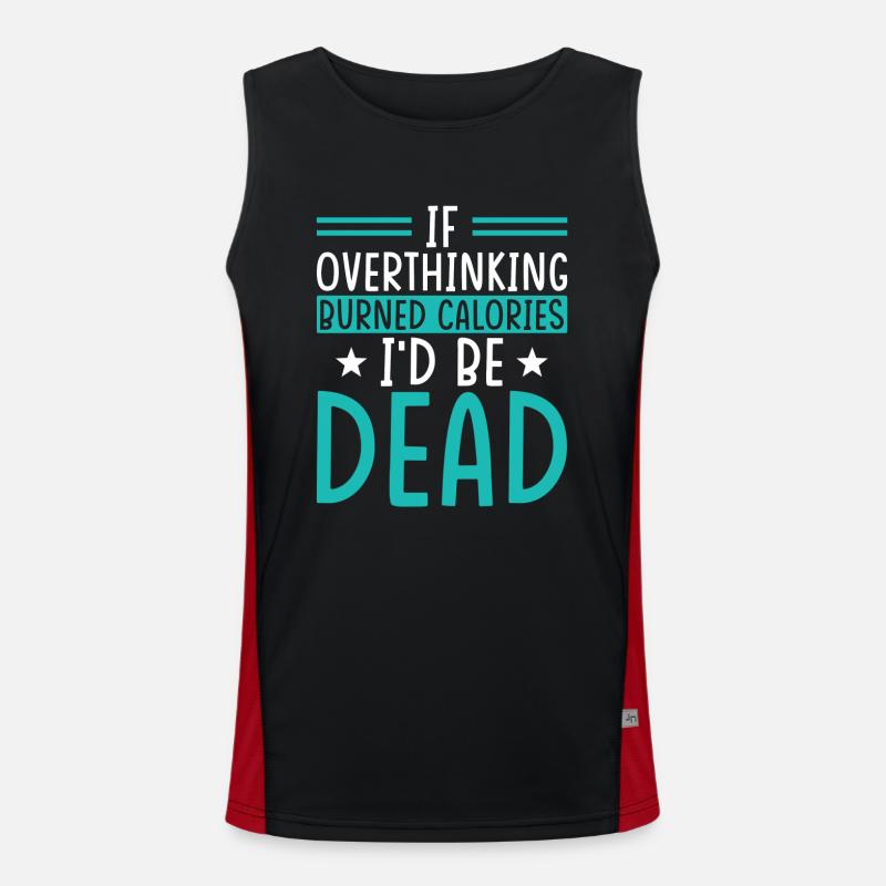 When Rethinking Would Burn Calories Men's Functional Contrast Tank Top 