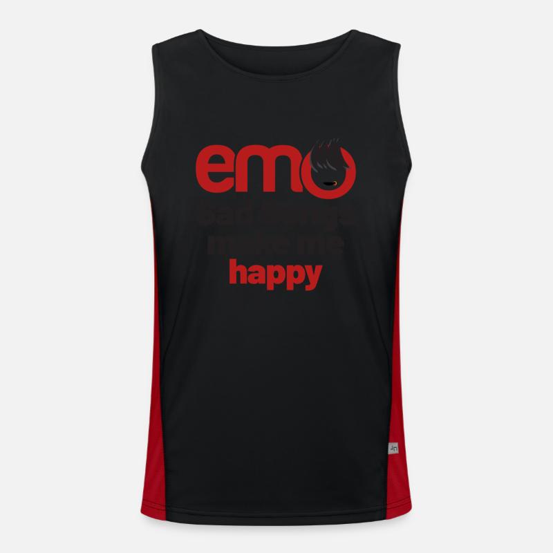 emo - Traurige Lieder machen mich glücklich | Emo Kleidung | Emoc Funktionelles Kontrast-Tank Top für Männer 