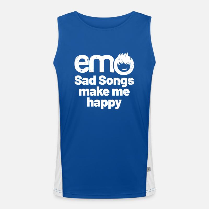 emo - Traurige Lieder machen mich glücklich | Emo Kleidung | Emoc Funktionelles Kontrast-Tank Top für Männer 