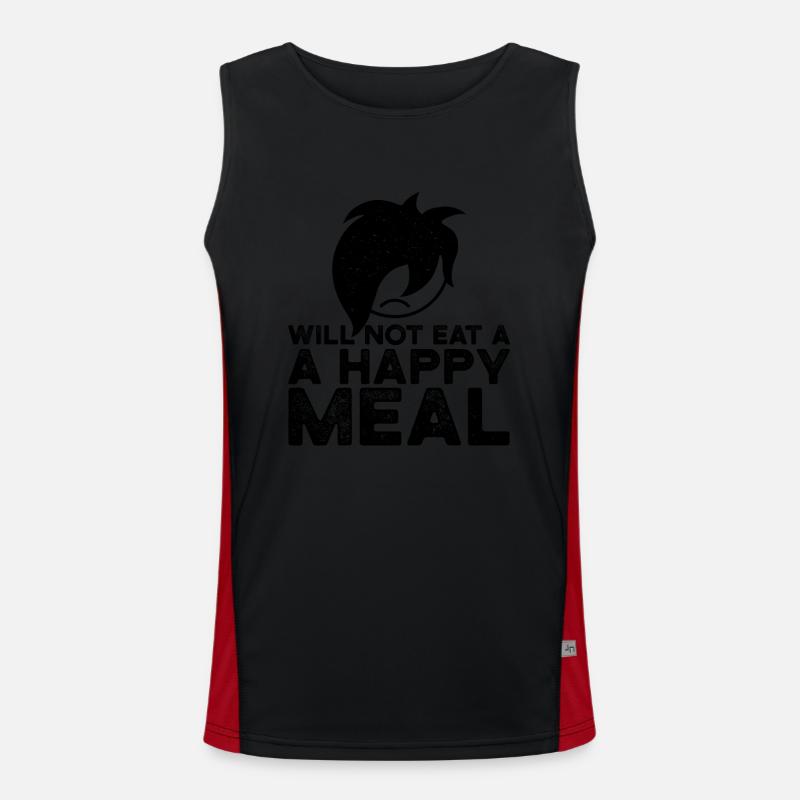 Will Not Eat A Happy Meal | Boys Emo clothes | Emo Men's Functional Contrast Tank Top 