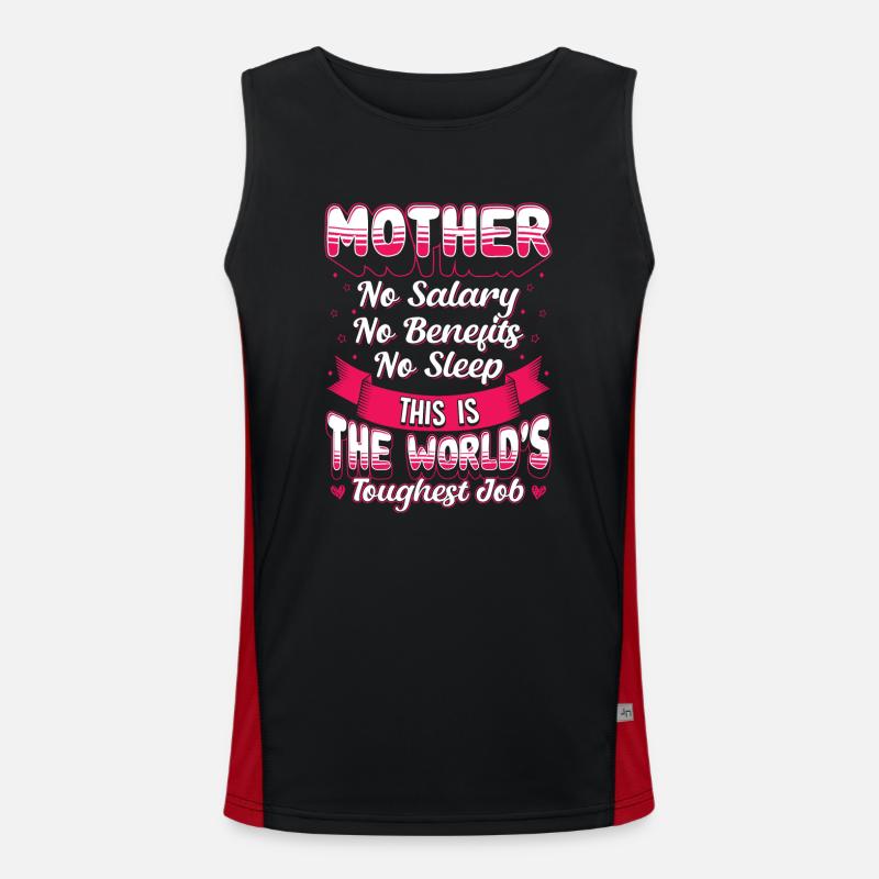 Mutter Der Härteste Job Der Welt Muttertag Funktionelles Kontrast-Tank Top für Männer 