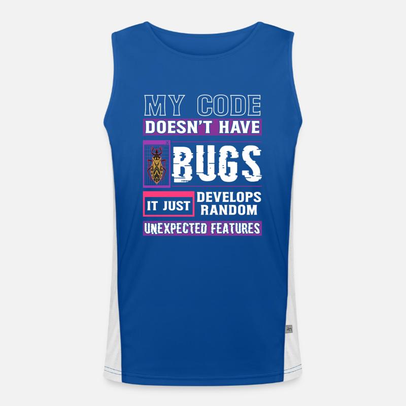Developer My Code Hat Keine Bugs Funny Coding Funktionelles Kontrast-Tank Top für Männer 