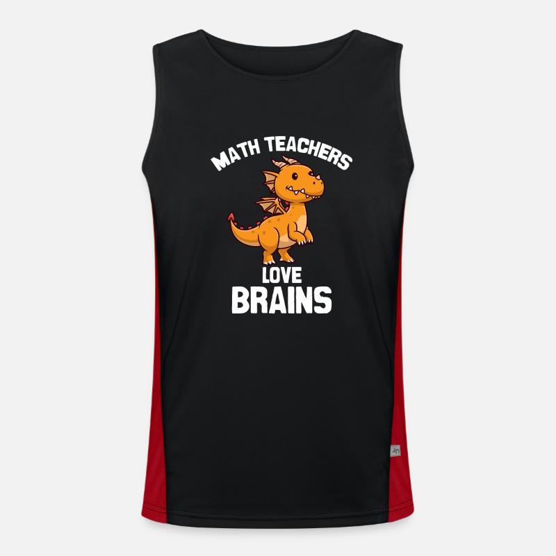Mathe Lehrer Drachendesign Funktionelles Kontrast-Tank Top für Männer 
