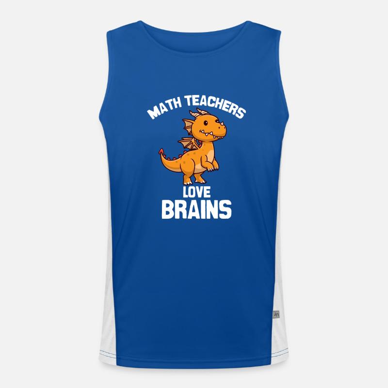 Mathe Lehrer Drachendesign Funktionelles Kontrast-Tank Top für Männer 