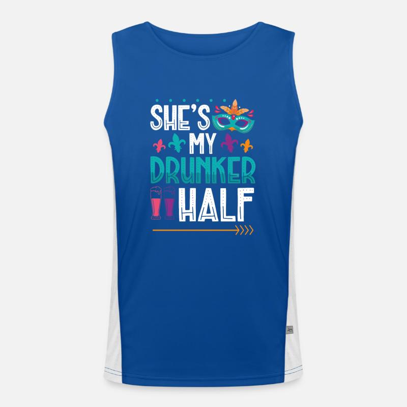 She Is My Drunk Half Men's Functional Contrast Tank Top 