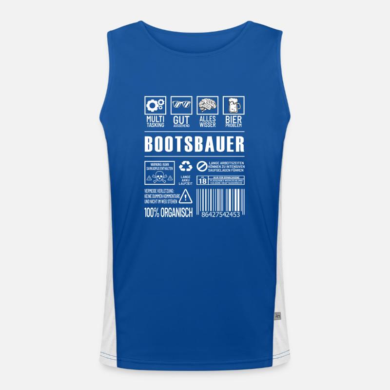Bootsbauer Lustiger Beruf Spruch Schiffsbauer Funktionelles Kontrast-Tank Top für Männer 