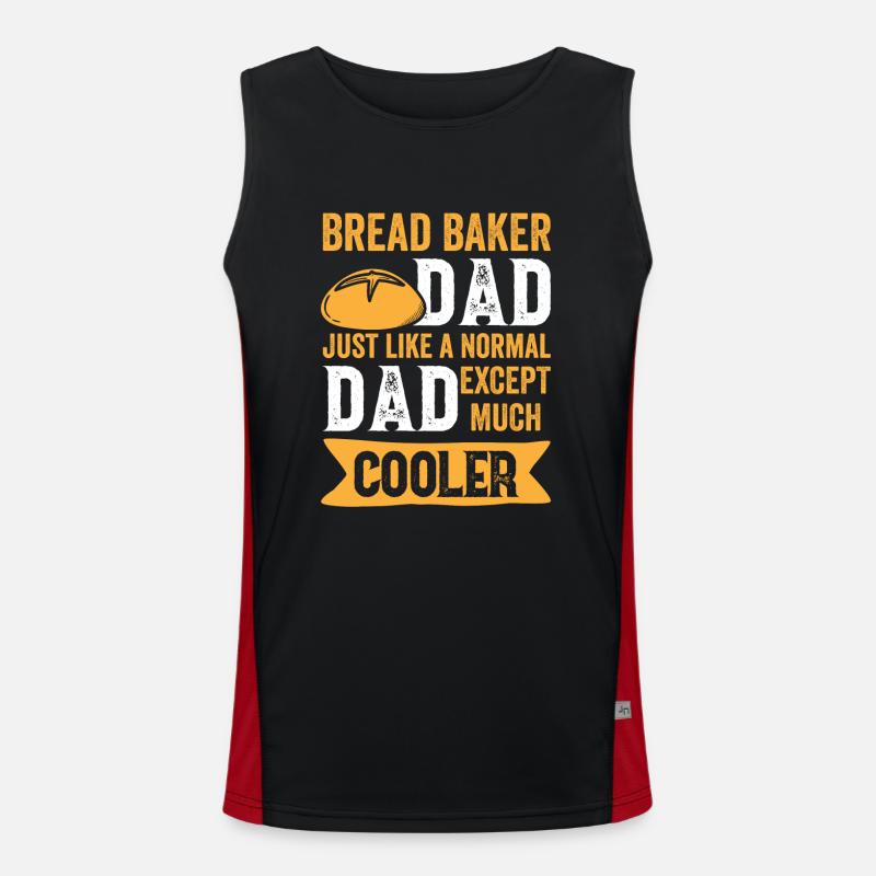 Bread Baking Baker Bakery Sourdough - Men's Functional Contrast Tank Top  - black/red