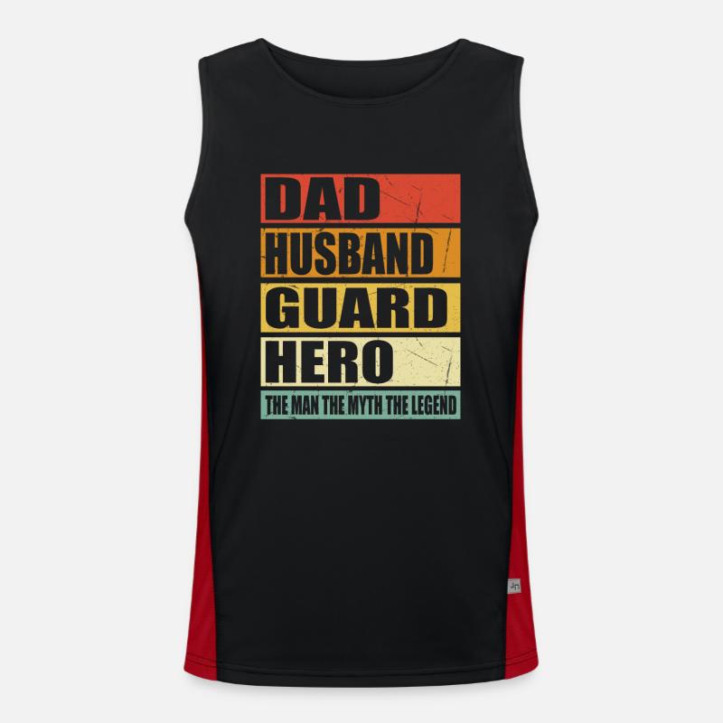 Vater Ehemann Wachmann Held Funktionelles Kontrast-Tank Top für Männer 