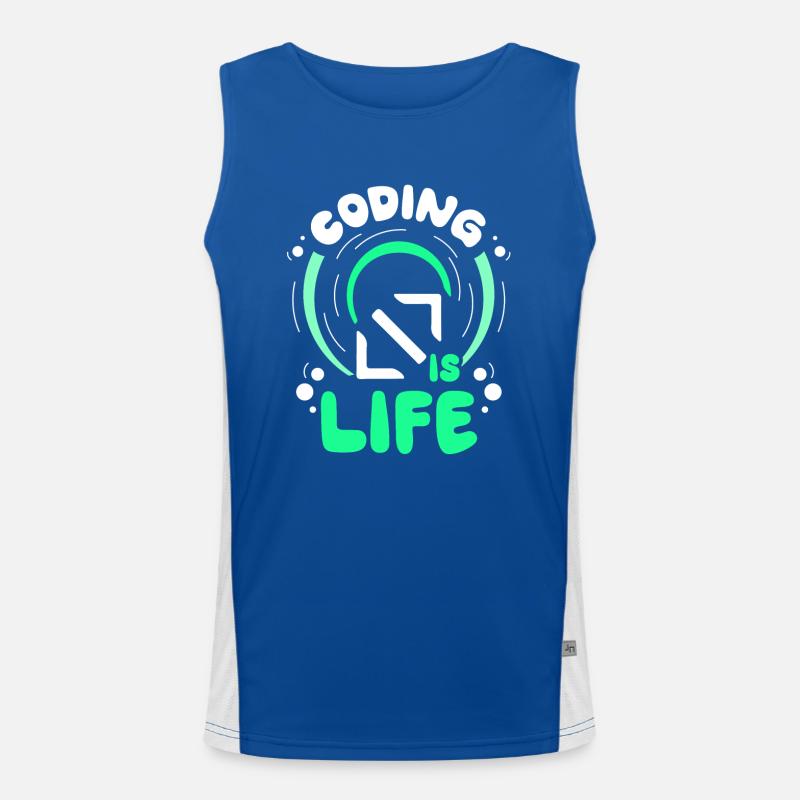 Coding Is Life Code Coder Programmer Men's Functional Contrast Tank Top 