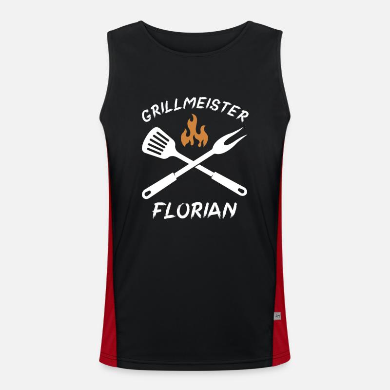 Grillmeister Florian Funktionelles Kontrast-Tank Top für Männer 