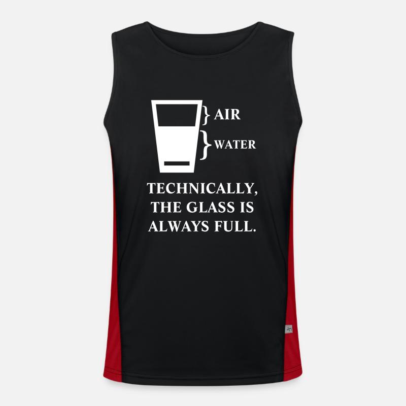 Technisch ist das Glas immer voll Funktionelles Kontrast-Tank Top für Männer 
