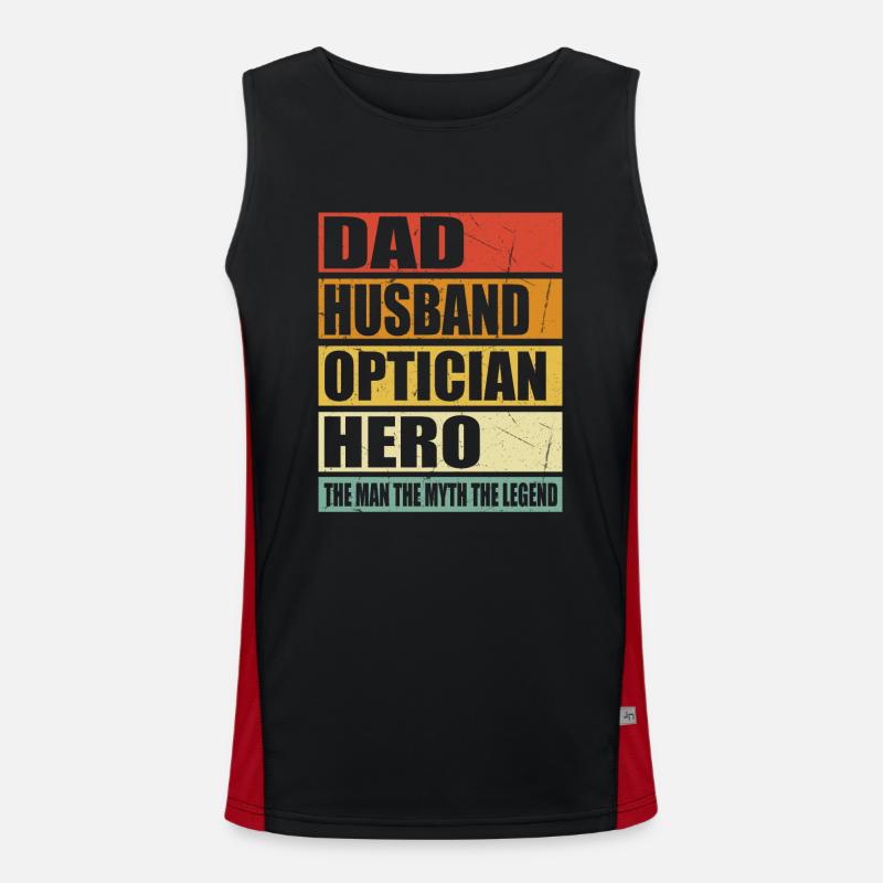 Vater Ehemann Optiker Held Funktionelles Kontrast-Tank Top für Männer 