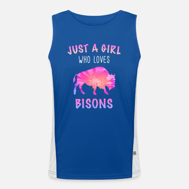 Bison Büffel Bulle Buffalo Bisons Funktionelles Kontrast-Tank Top für Männer 