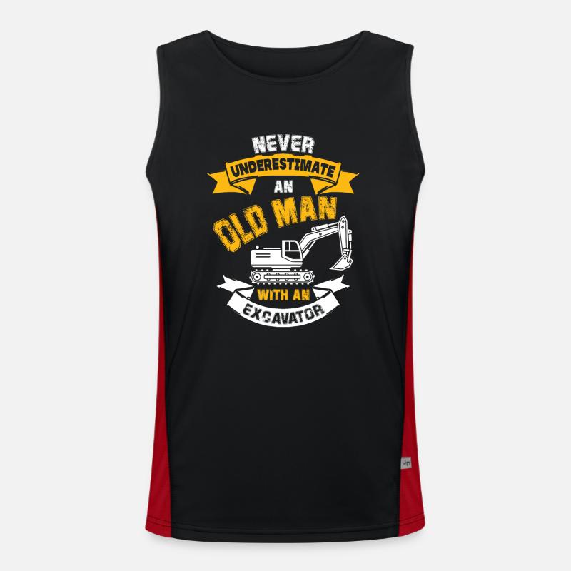 Unterschätze nie einen Baggerfahrer Funktionelles Kontrast-Tank Top für Männer 