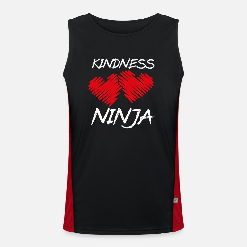 Freundlichkeit Herz Ninja Funktionelles Kontrast-Tank Top für Männer 
