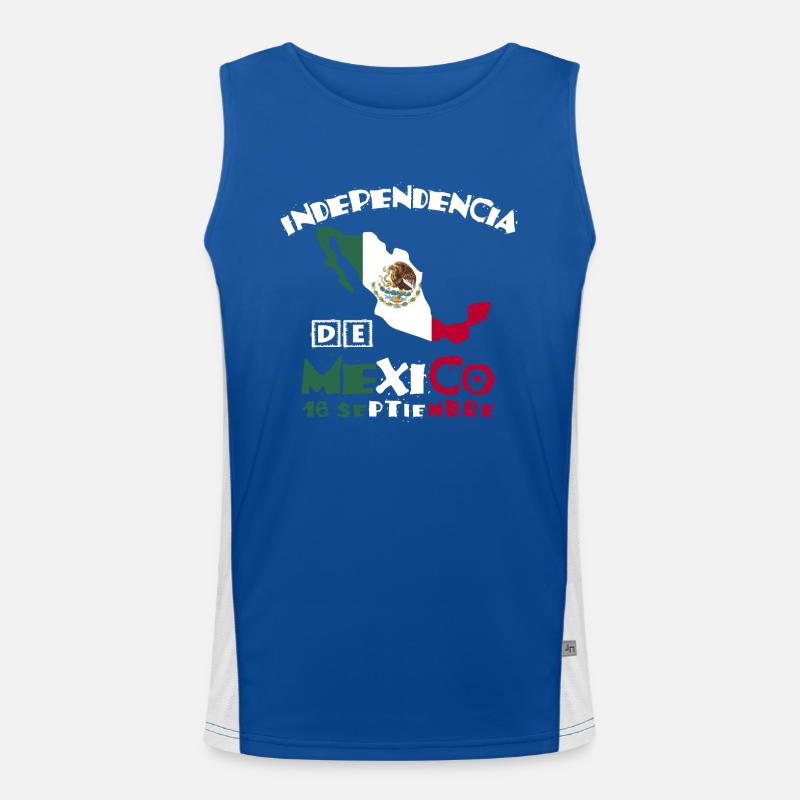Independencia De Mexico, Mexican roots Men's Functional Contrast Tank Top 