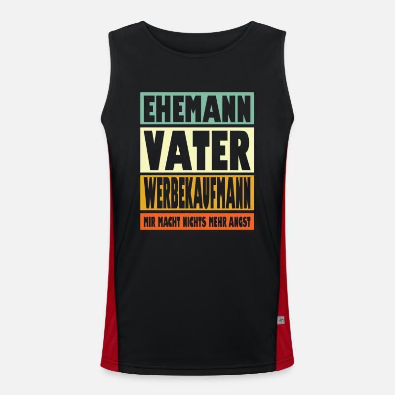 Werbekaufmann Vater Ehemann Held Funktionelles Kontrast-Tank Top für Männer 