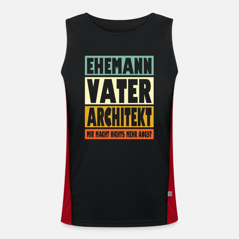 Architekt Vater Ehemann Held Funktionelles Kontrast-Tank Top für Männer 
