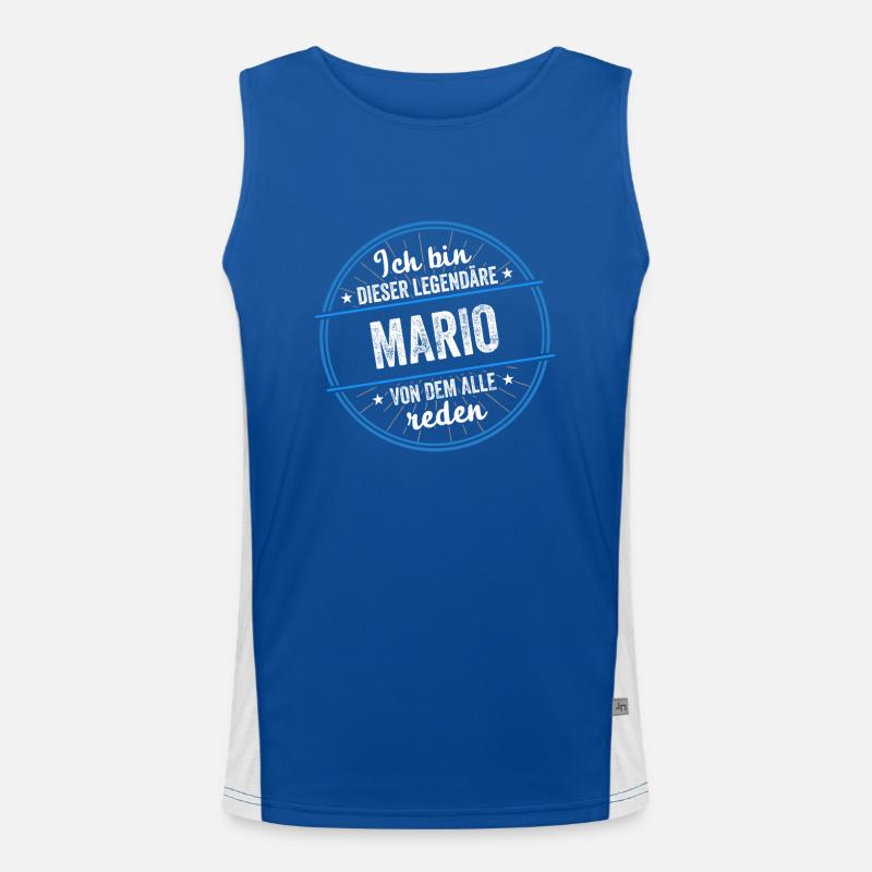 Ich bin dieser legendärer Mario Name Funktionelles Kontrast-Tank Top für Männer 