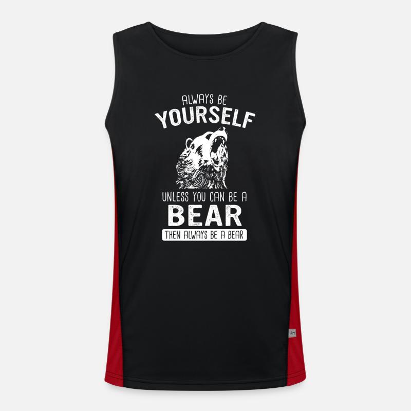 Bear Grizzly Bear Brown Bear Bears Men's Functional Contrast Tank Top 