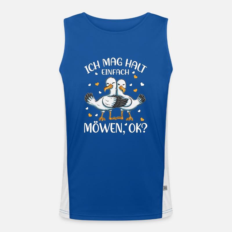 Ich mag halt einfach Möwen OK Möwe Outfit Geschenk Funktionelles Kontrast-Tank Top für Männer 