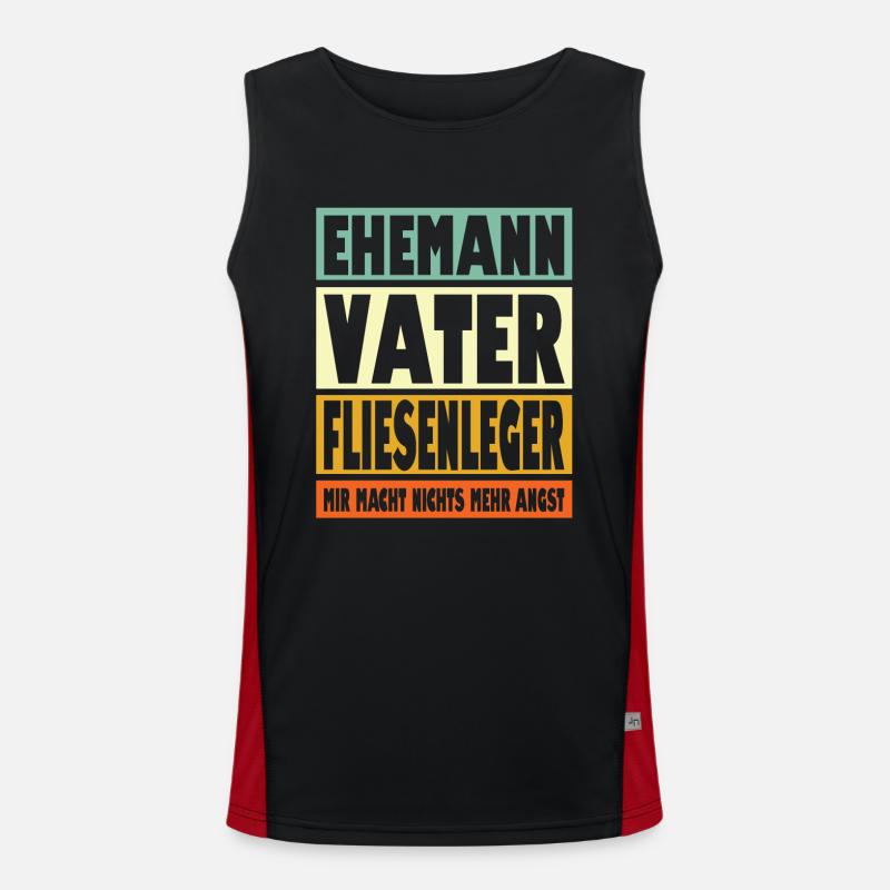 Fliesenleger Vater Ehemann Held Funktionelles Kontrast-Tank Top für Männer 