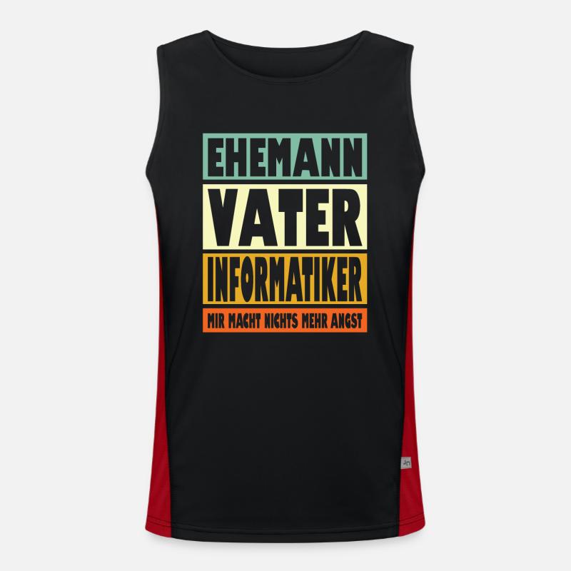 Informatiker Vater Ehemann Held Funktionelles Kontrast-Tank Top für Männer 