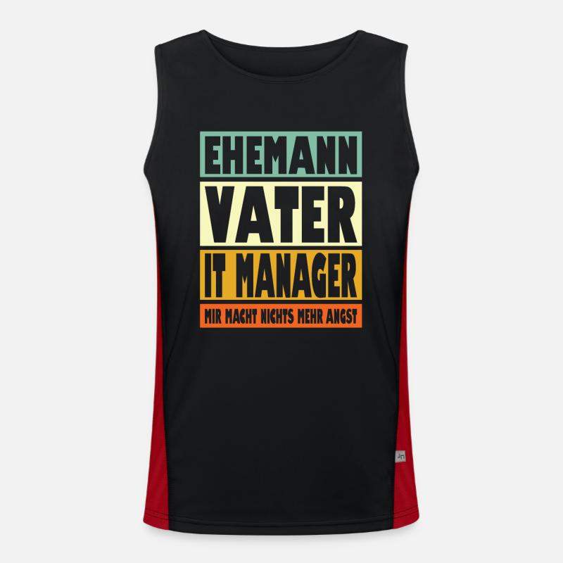 It Manager Vater Ehemann Held Funktionelles Kontrast-Tank Top für Männer 