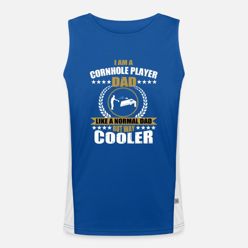 Cornhole Spieler Papa Funktionelles Kontrast-Tank Top für Männer 