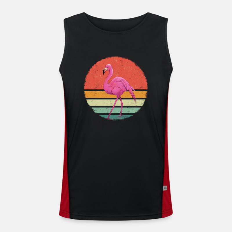 Flamingo Tier Rosa Funktionelles Kontrast-Tank Top für Männer 