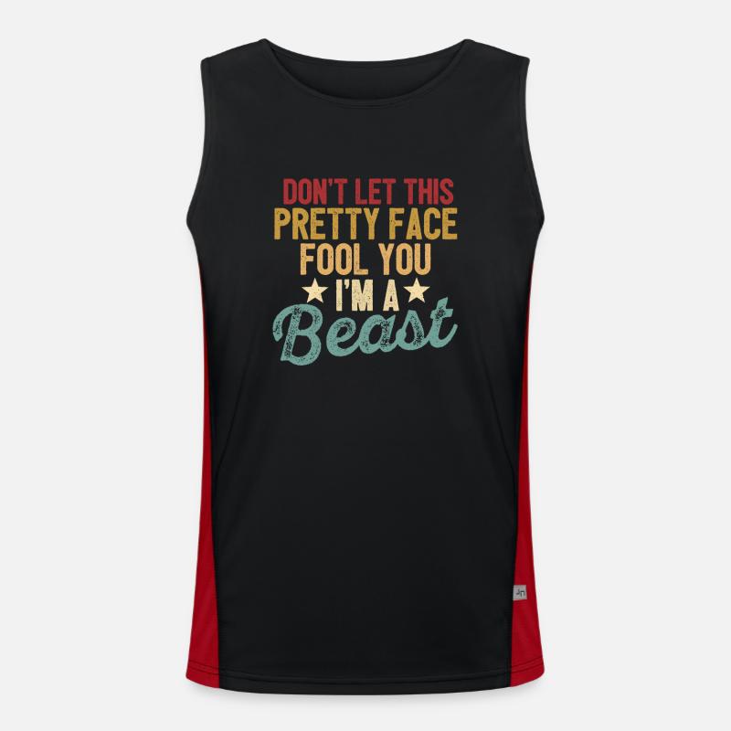 Don't let yourself be pampered by this pretty face Men's Functional Contrast Tank Top 