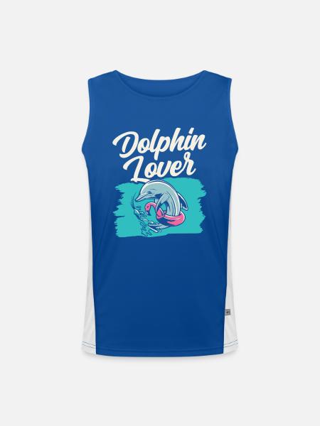 Dolphin Lover Dolphin Dolphins Dolphins - Men's Functional Contrast Tank Top  - royal/white - Front