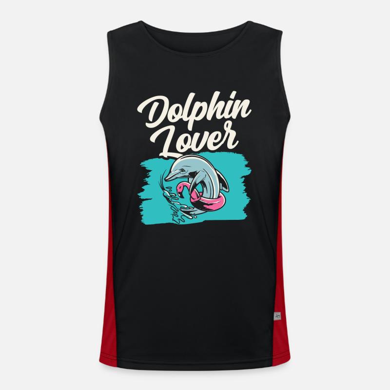 Delfin Liebhaber Delphin Delfine Delphine Funktionelles Kontrast-Tank Top für Männer 